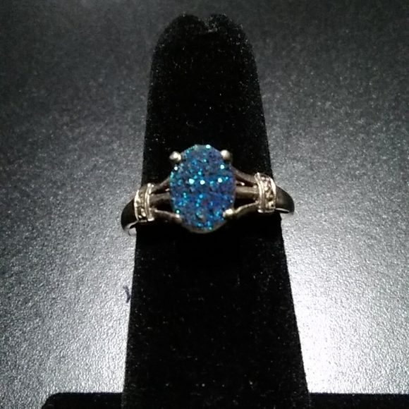 Jewelry - Druzy Quartz and Diamond Ring